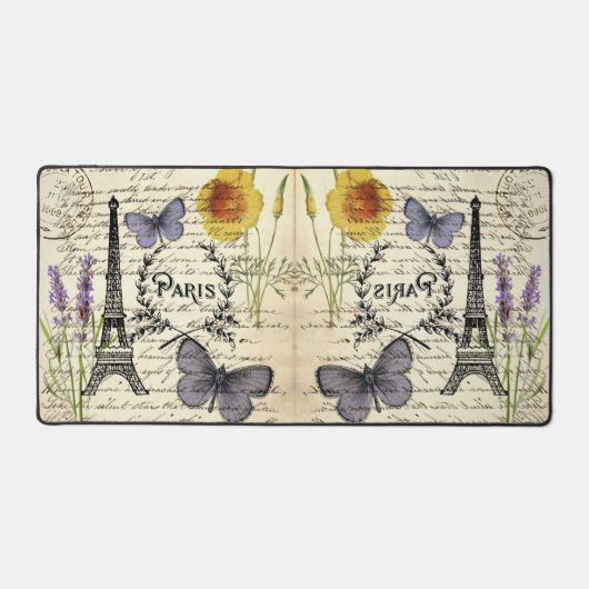 rustikale französische Landskripte paris eifftower Schreibtischunterlage (Vorderseite)