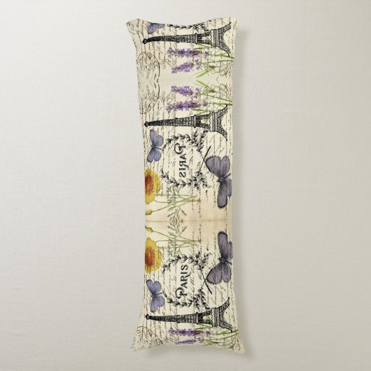 rustikale französische Landskripte paris eifftower Seitenschläferkissen (Vorderseite Vertikal)