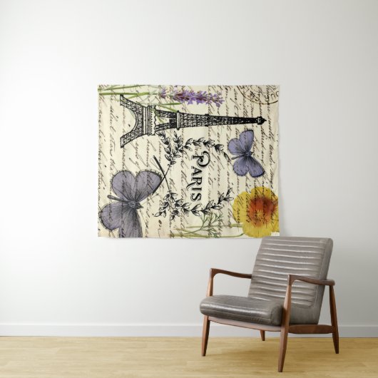 rustikale französische Landskripte paris eifftower Wandteppich (Beispiel (Horizontal))