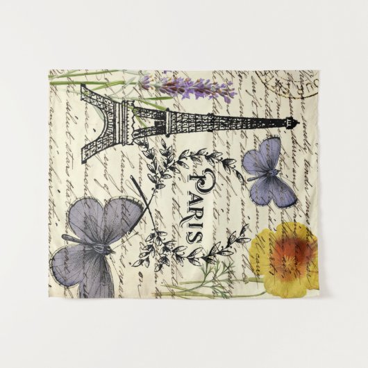 rustikale französische Landskripte paris eifftower Wandteppich (Vorderseite (Horizontal))