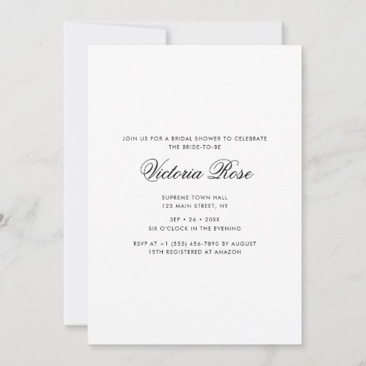 Rustikale Frau Overlay Foto Brautparty Einladung (Rückseite)