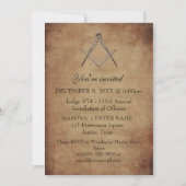 Rustikale Freemason Masonry Black Masonic Einladung (Vorderseite)