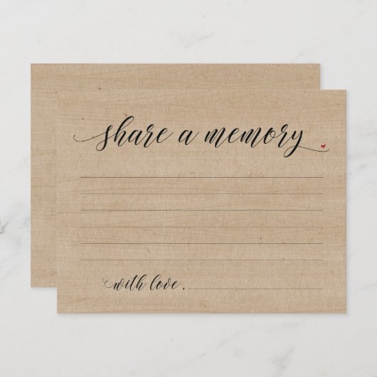 Rustikale Freigabe eines Beileids, Gedenkkarte Einladung (Vorne/Hinten)