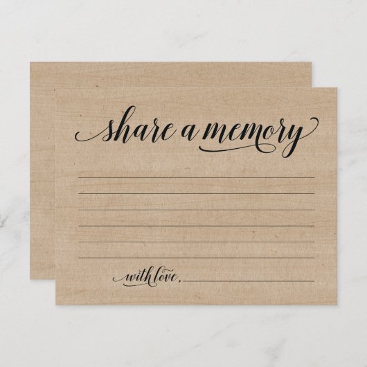 Rustikale Freigabe eines Beileids, Gedenkkarte Einladung (Vorne/Hinten)