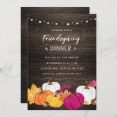 Rustikale Freundschaft Einladung mit Pumpkins (Vorne/Hinten)