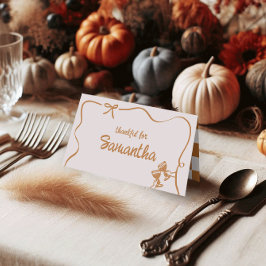 Rustikale Friendsgiving-Abendessen-Tischplatzkarte Platzkarte