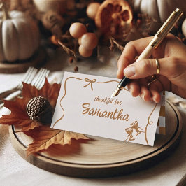 Rustikale Friendsgiving-Dinner-Tischplatzkarten Platzkarte