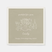 Rustikale Friendsgiving-Dinnerparty im Herbst mit Serviette (Vorderseite)