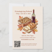 Rustikale Friendsgiving-Potluck-Party Einladung (Vorderseite)
