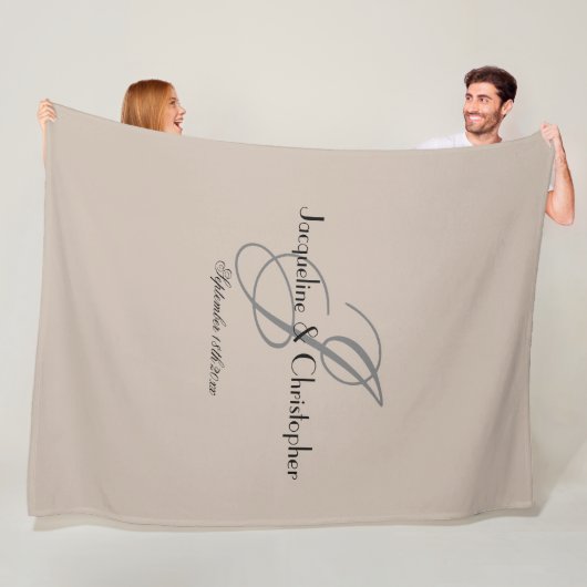 Rustikale, frisch gezogene Geschenknamen Keepake C Fleecedecke (Beispiel)