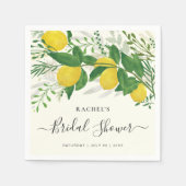 Rustikale frische Zitronen-Papier-Napkin Serviette (Vorderseite)