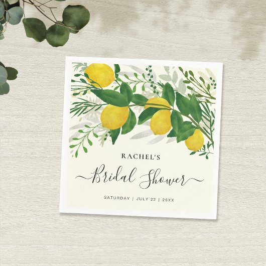 Rustikale frische Zitronen-Papier-Napkin Serviette