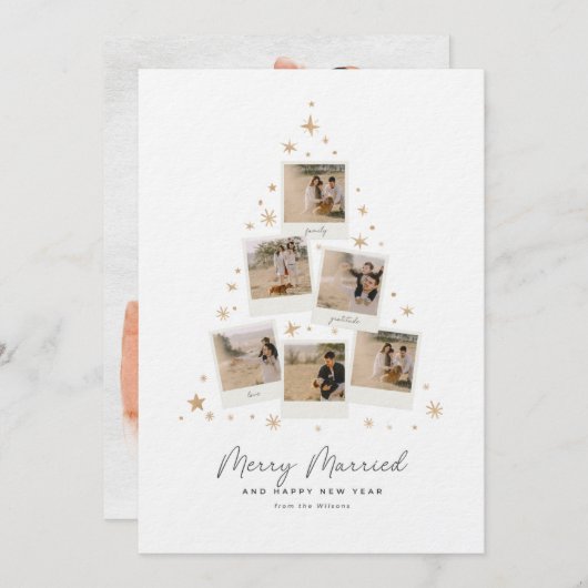 Rustikale Frohe Vermählte Karte (Vorne/Hinten)