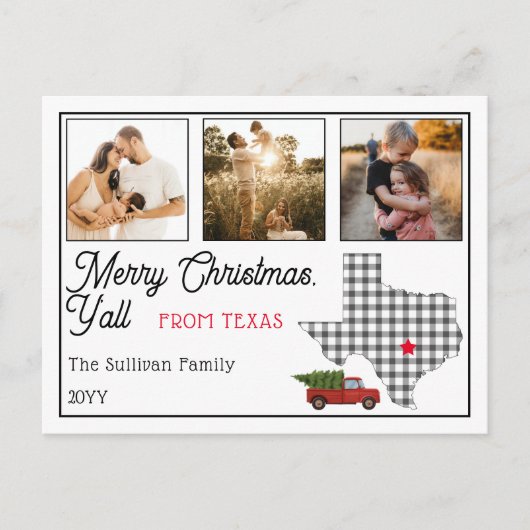 Rustikale Frohe Weihnachten aus Texas 3 Foto (Vorderseite)