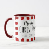 Rustikale frohe Weihnachten Individuelle Name Tass Tasse (Links)