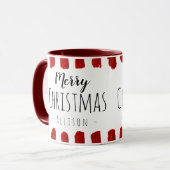 Rustikale frohe Weihnachten Individuelle Name Tass Tasse (Vorderseite Links)