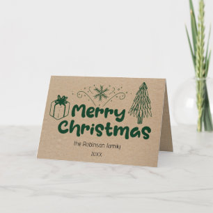 Rustikale frohe Weihnachten Personalisiert Karte