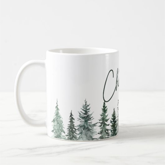 Rustikale frohe Weihnachts-Tasse Kaffeetasse (Links)