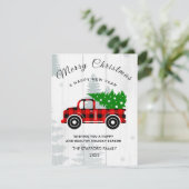 Rustikale frohe Weihnachtsbaum Vintage Truckfarm Feiertagskarte (Stehend Vorderseite)