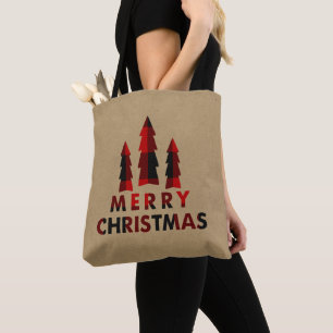 Rustikale frohe Weihnachtsbaumen Red Buffalo Karie Tasche
