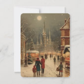 Rustikale frohe Weihnachtsfamilie Feiertagskarte (Vorderseite)