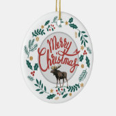 Rustikale frohe Weihnachtsohle mit Holly & Pine Keramik Ornament (Rechts)