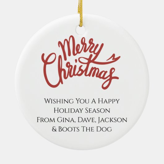 Rustikale frohe Weihnachtsohle mit Holly & Pine Keramik Ornament (Hinten)