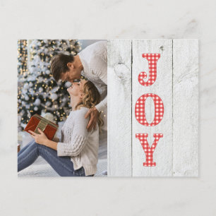 Rustikale frohe Weihnachtstypografie Foto Holiday Feiertagspostkarte