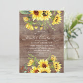 Rustikale, fröhliche Gelbblume Einladung (Stehend Vorderseite)