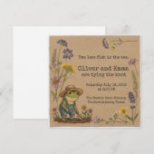 Rustikale Frosch-Gartenhochzeit  Einladung (Vorne/Hinten)