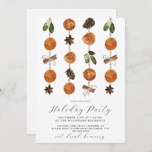 Rustikale Fruchtsaftparty Einladung (Vorne/Hinten)