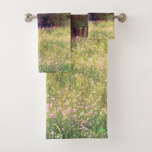 Rustikale Frühlingsblumen verzauberte Waldbäume Badhandtuch Set (Insitu)
