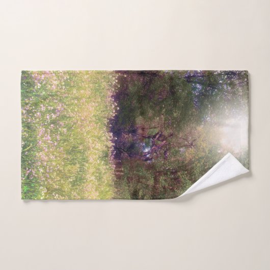 Rustikale Frühlingsblumen verzauberte Waldbäume Badhandtuch Set (Handtuch)