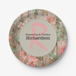 Rustikale Frühlingsblüten, die Papier plattieren Pappteller