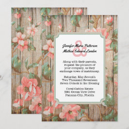 Rustikale Frühlingsblüten - Einladung zur Hochzeit