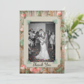 Rustikale Frühlingsblüten Hochzeit Danke Karte (Stehend Vorderseite)