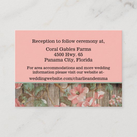Rustikale Frühlingsblüten Hochzeitsausweis Begleitkarte (Vorderseite)