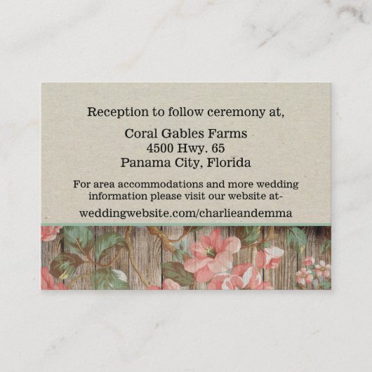Rustikale Frühlingsblüten Hochzeitskarte Begleitkarte (Vorderseite)