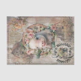 Rustikale Frühlingsblütenkronenkonstruktion Seidenpapier