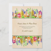 Rustikale Frühlingsfloral Just Married Wedding Ankündigung (Rückseite)