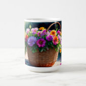 Rustikale Frühlingsflorensäcke Monogramm Kaffeetasse (Mittel)
