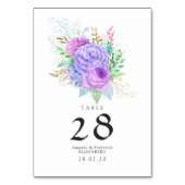 Rustikale Frühlingshochzeit mit Blumen Tischnummer (Rückseite)
