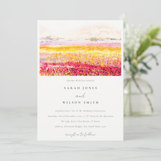 Rustikale Frühlingslandschaft Blumenlandschaft Hoc Einladung (Stehend Vorderseite)