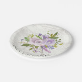 Rustikale Frühlingslavender Blume Dusche 7" Platte Pappteller (Schrägansicht)