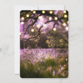 Rustikale Frühlingslichter verzauberte Waldhochzei Einladung (Rückseite)