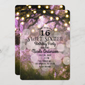 Rustikale Frühlingslichter verzauberter Wald Süß 1 Einladung (Vorne/Hinten)