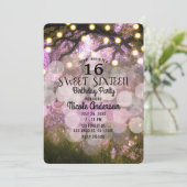 Rustikale Frühlingslichter verzauberter Wald Süß 1 Einladung (Stehend Vorderseite)