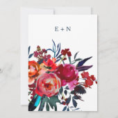 Rustikale Frühlingsmarine Hochzeit mit Blumenkranz Einladung (Rückseite)