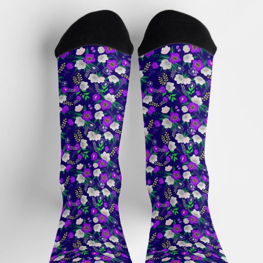 Rustikale Frühlingspanik Blume Bouquet Socken (Oben)