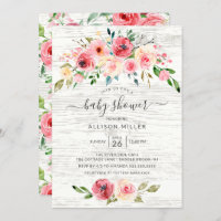 Rustikale Frühlingspionen Rose Blumenbaby-Dusche